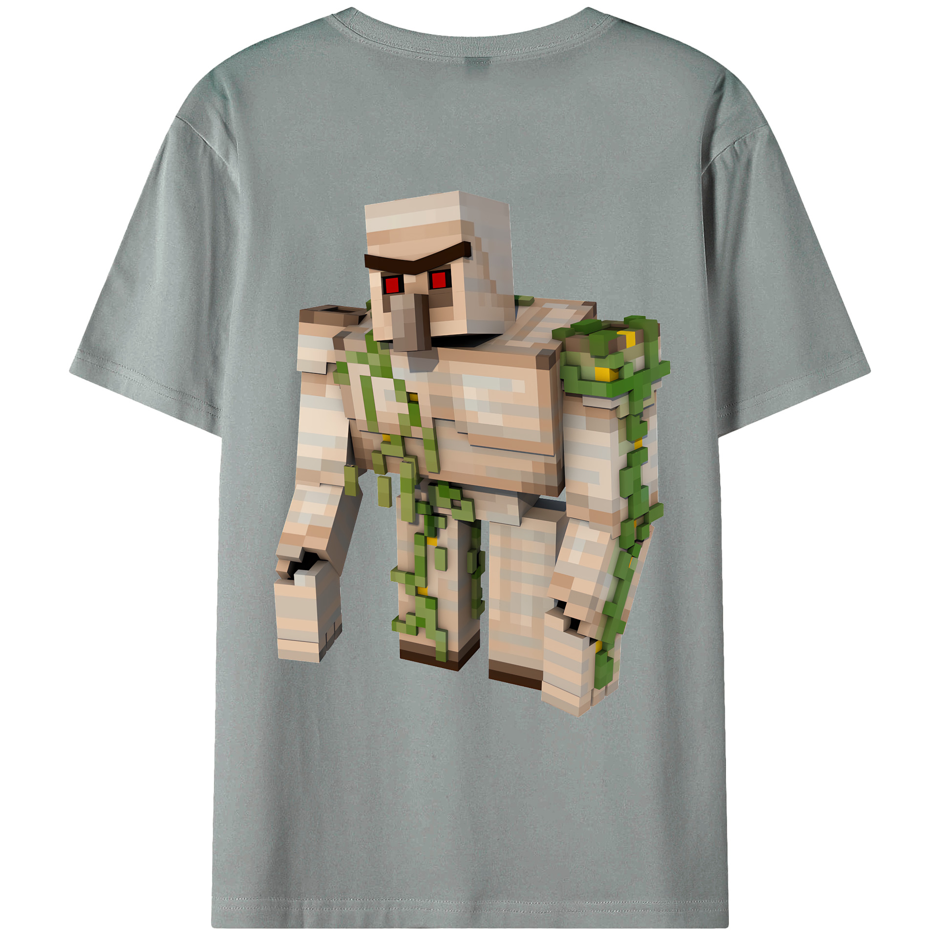 （画像用） マインクラフト ブロックの世界 Minecraft MC Block world 綿100％ メンズ半袖Tシャツ（バックプリント） 通気性